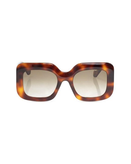 Loewe Square Frame Sunglasses in Brown | Lyst UK