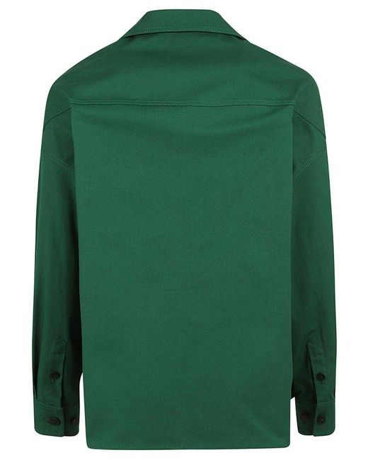 Valentino Green Caban V Detailed Shirt Jacket for men