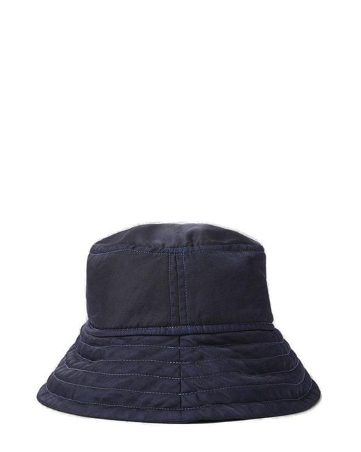 Dries Van Noten Blue Dropped Brim Bucket Hat for men