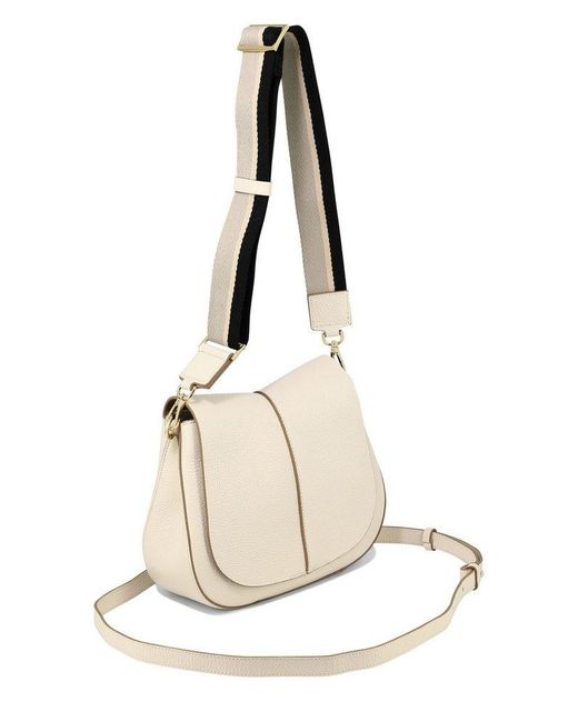 Gianni Chiarini Natural Helena Round Foldover Top Crossbody Bag
