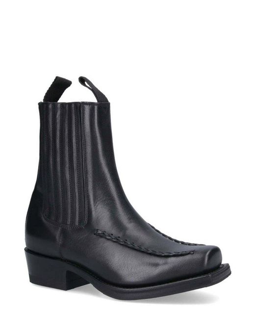 Hereu Black Fagul Square-Toe Boots