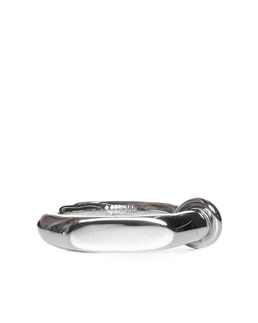 Jil Sander White Handcrafted Ring for men