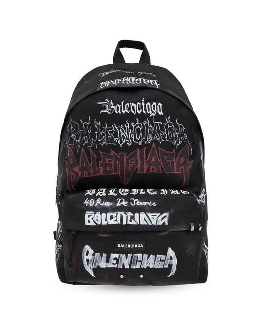 Balenciaga Black Backpack With Logo, for men