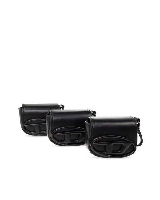 DIESEL Black 'oval D Logo B-1dr' Belt With Three Pouches for men