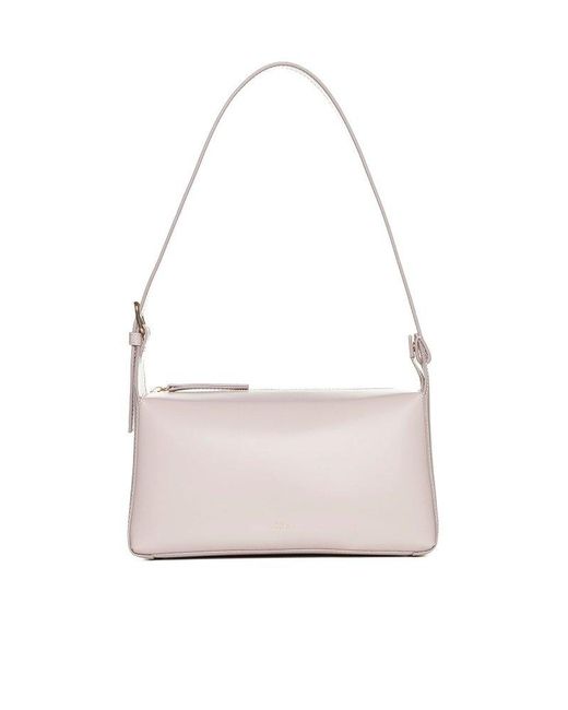 A.P.C. White Virginie Baguette Leather Bag