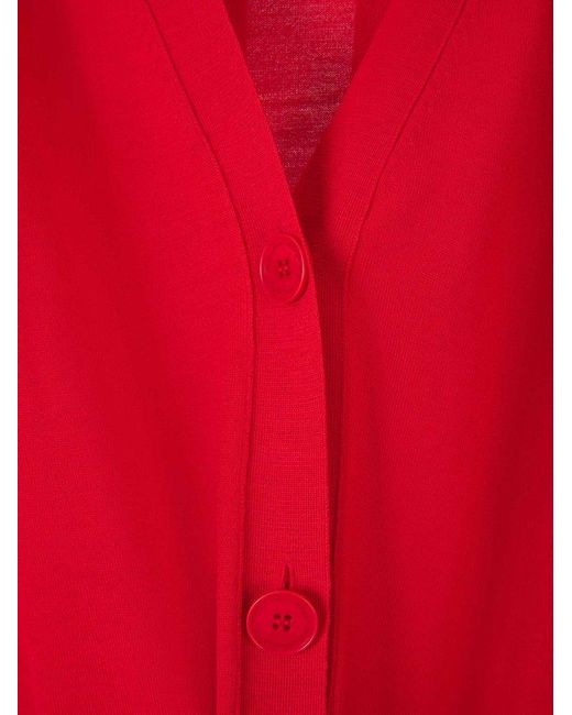 Stella McCartney Red Wool Knit Cardigan