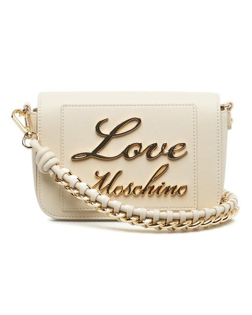 Love Moschino Metallic Logo Lettering Mini Shoulder Bag