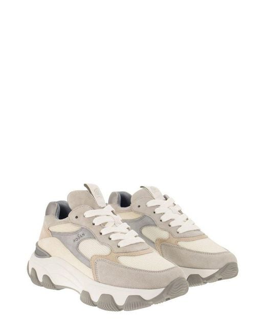 Hogan White Chunky Lace-up Sneakers