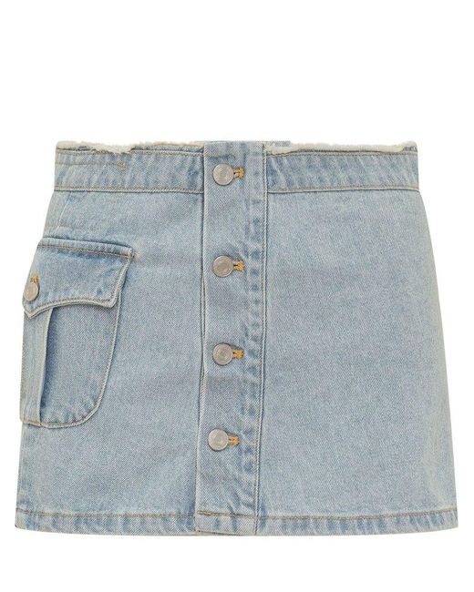 ANDERSSON BELL Low-rise Pleated Wrap Denim Skirt in Blue | Lyst