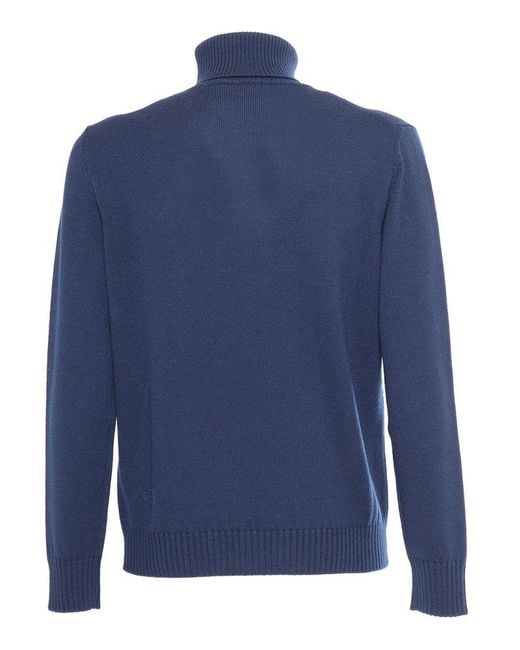 Ballantyne Blue Roll-Neck Knitted Jumper for men
