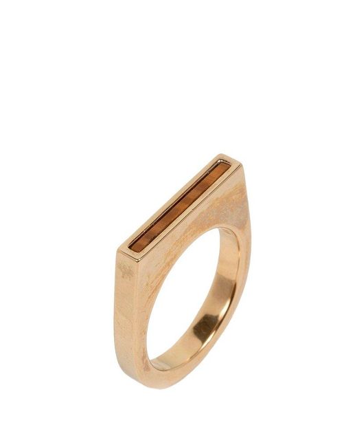 Dries Van Noten Metallic Rectangle Ring for men