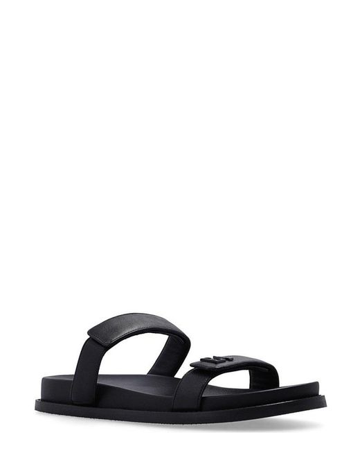 Emporio Armani Black Emblem Strap Slide Sandals