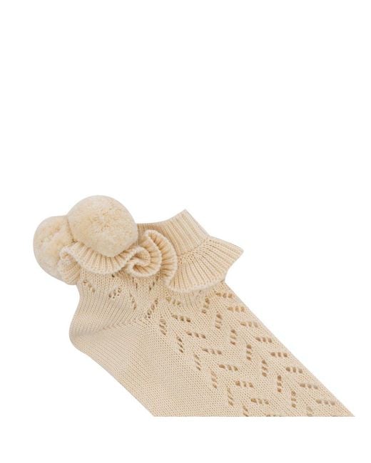 Valentino Natural Pom-Pom Socks