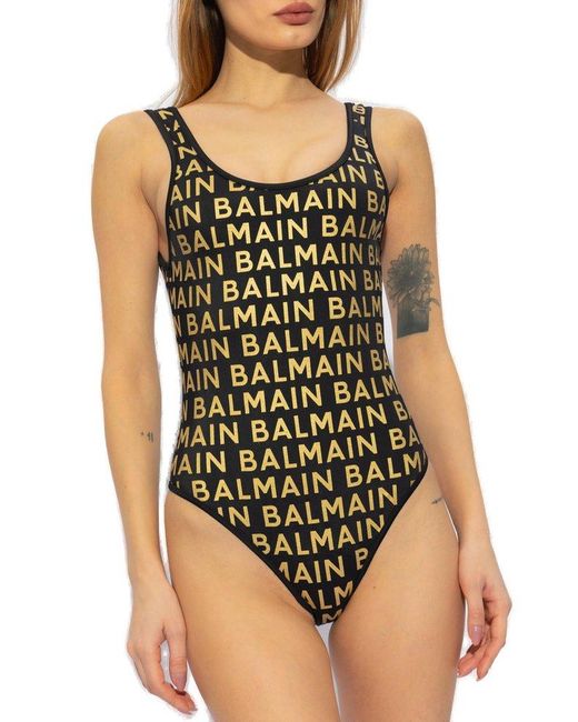 Balmain White One-Piece Swimsuit