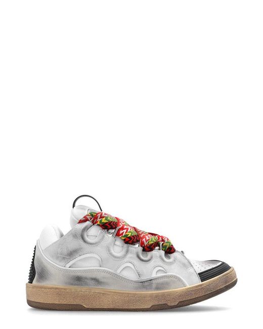 Lanvin White Curb Chunky Lace-Up Sneakers for men