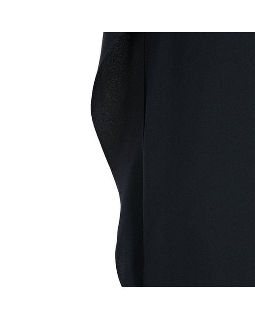 Gucci Black Sable Drape Detailed Sleeveless Dress