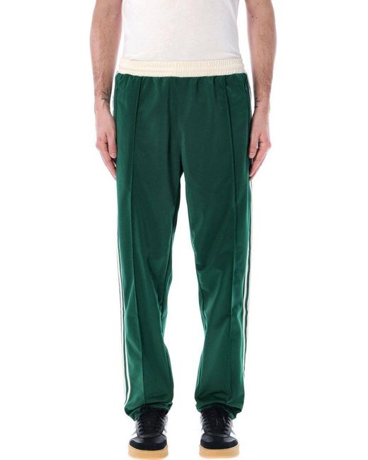 Adidas Originals Green Trefoil-logo High-waist Track Pants for men
