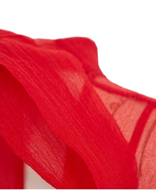 Staud Red Calluna Organza Short-sleeved Maxi Dress