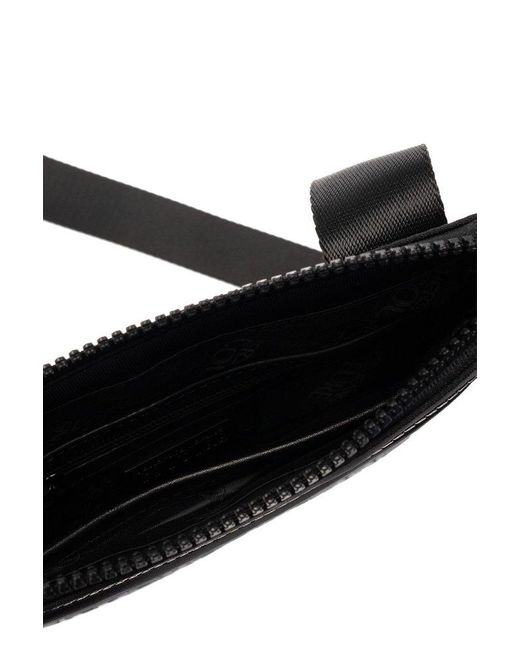 Versace Black Logo Plaque Small Shoulder Bag for men