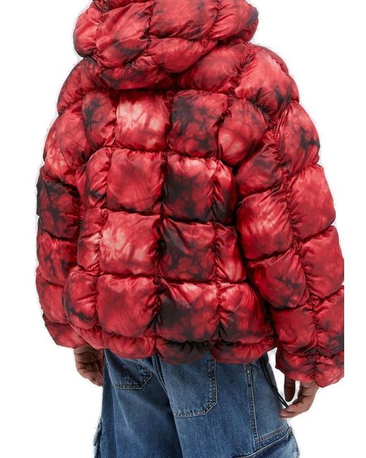 DIESEL Red W-ralle Zipped Padded Jacket for men
