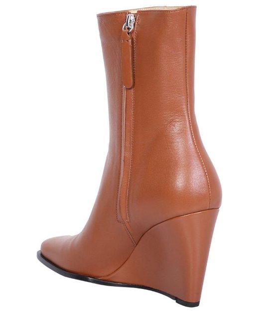 Wandler Brown Squared-toe Ankle Boots