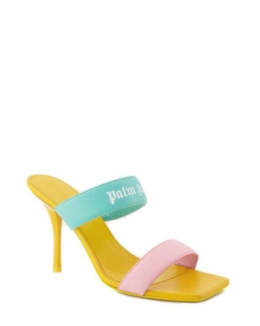 Palm Angels Multicolor Logo-printed Square-toe Sandals
