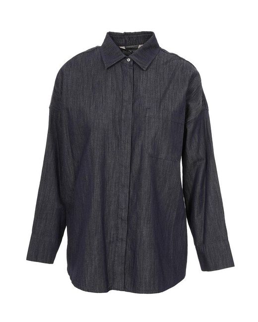Max Mara Blue Dioniso Long-sleeved Denim Shirt