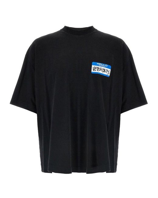 関税込【VETEMENTS】Name Badge T-Shirt White VETEMENTS | Name Badge T-Shirt | Men | Oversized T-Shirts