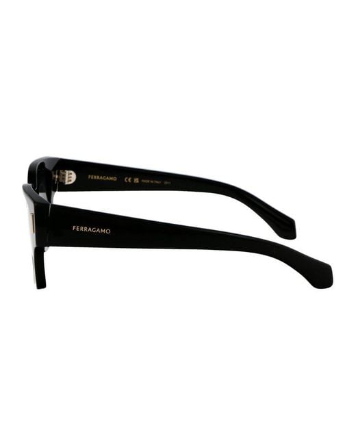 Ferragamo Black Square Frame Sunglasses for men