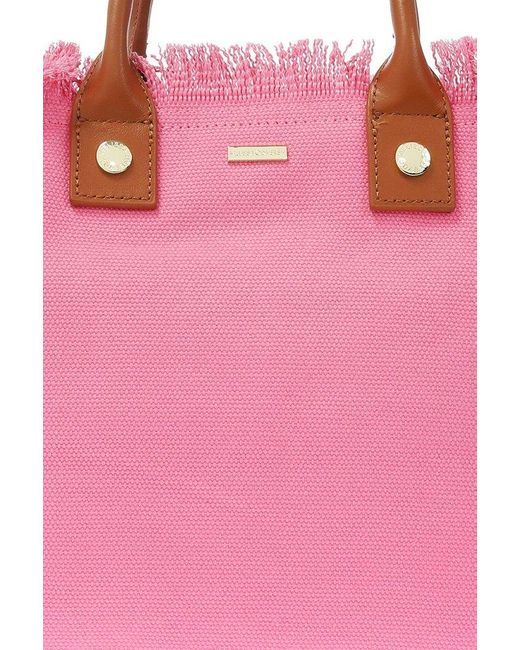 Melissa Odabash Pink Fringed Handle Tote Bag