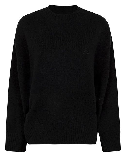 The Attico Black Asymmetric Wool And Cashmere Pullover