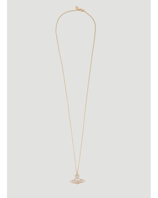 Vivienne Westwood White Logo Pendant Chain-linked Necklace