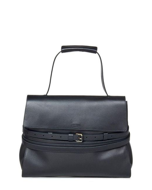 Moschino Black Medium Tie Me Foldover Shoulder Bag