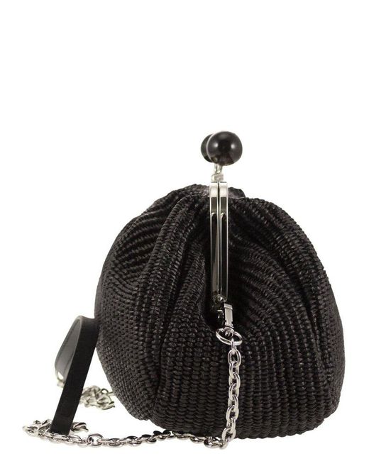Weekend by Maxmara Black Embellished Chain Link Clutch Bag