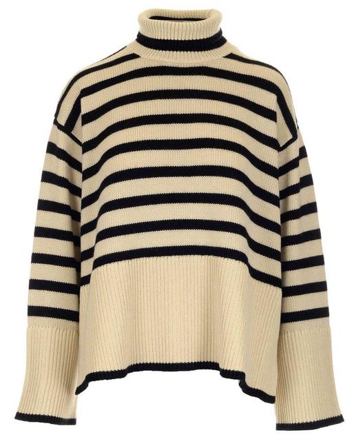 Totême Wool Two-tone Design Turtleneck Jumper | Lyst