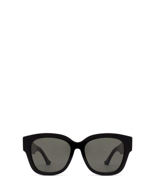 Gucci Gray Low Nose Bridge Round Frame Sunglasses