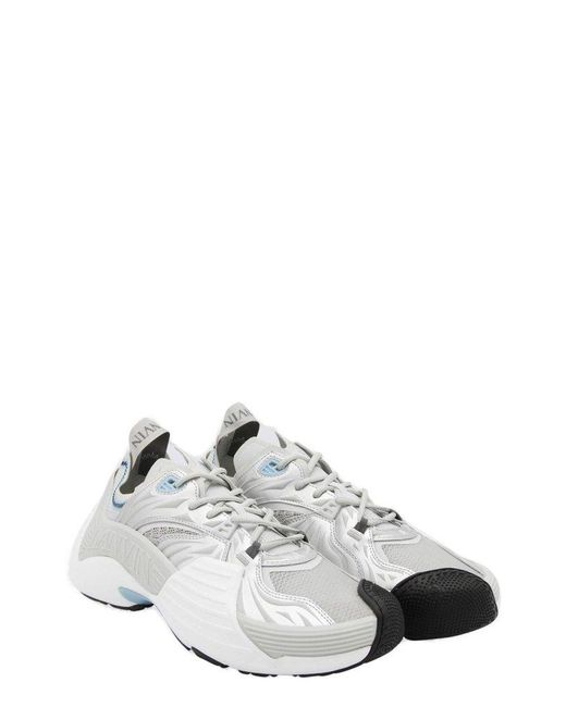 Lanvin White Flash-x Mesh And Rubber Low-top Trainers for men