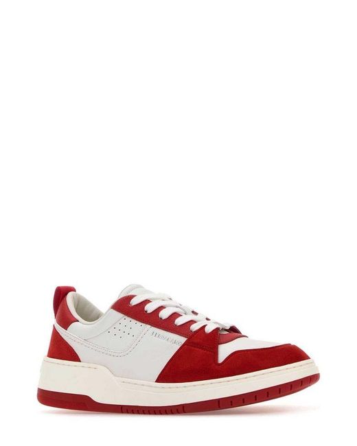 Ferragamo Red Two-toned Low-top Sneakers for men