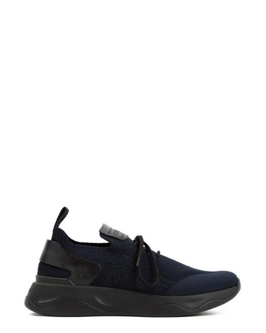Berluti Black Shadow Knit Lace-up Sneakers for men