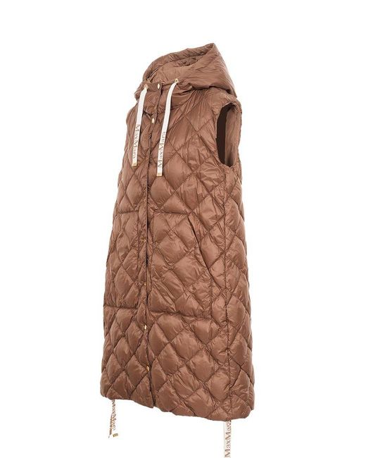 Max Mara The Cube Brown Quilted Down Vest