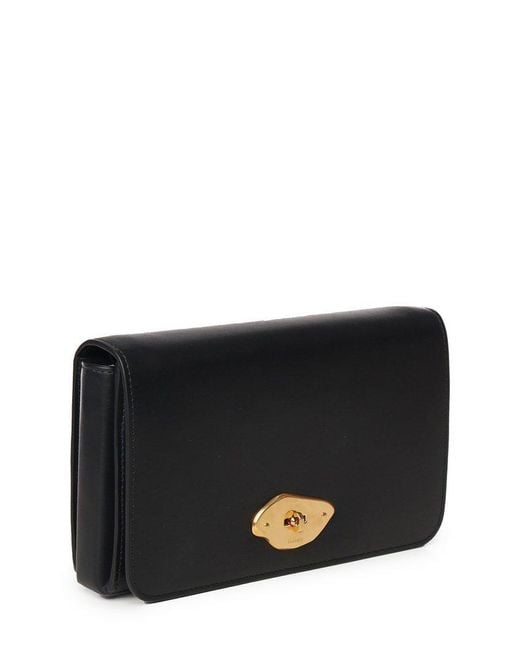 Mulberry Black Strapped Lana Wallet