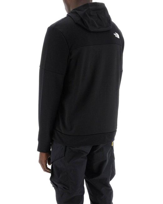 The North Face Black Logo Embroidered Zip-up Hoodie for men