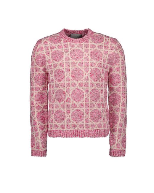 Dior Long-Sleeved Round-Neck Sweater in Pink for Men | Lyst UK