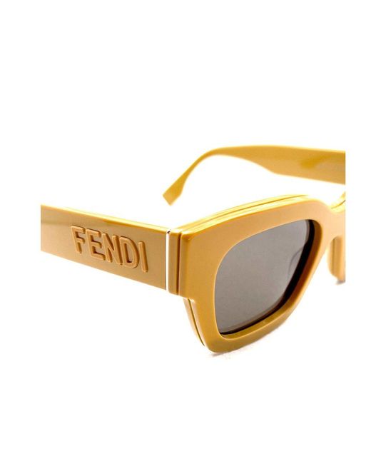 Fendi Brown Rectangular Frame Sunglasses