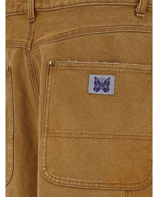 Needles Natural Jeans With Apron Detail And Logo Patch for men