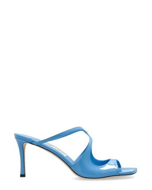 Jimmy Choo Blue Anise 75 Open-Toe Mules