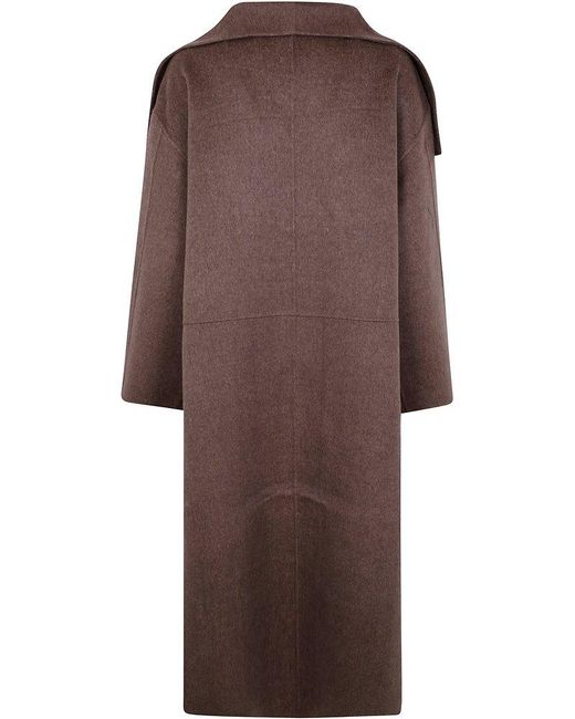 Totême  Brown Collared Open-Front Coat