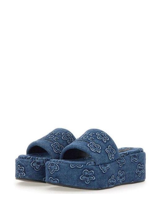 Marc Jacobs The Puffy Daisy Denim Platform Sandals in Blue