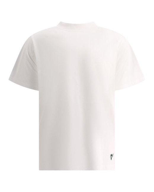South2 West8 White Embroidered Tee for men