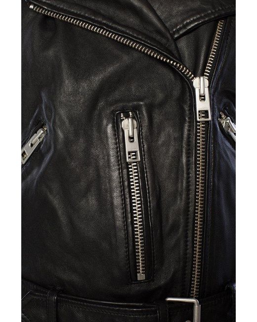 AllSaints Black Classic Biker Jacket